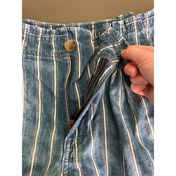 American Eagle striped cuffed pleated front denim shorts - Picture 8 of 12